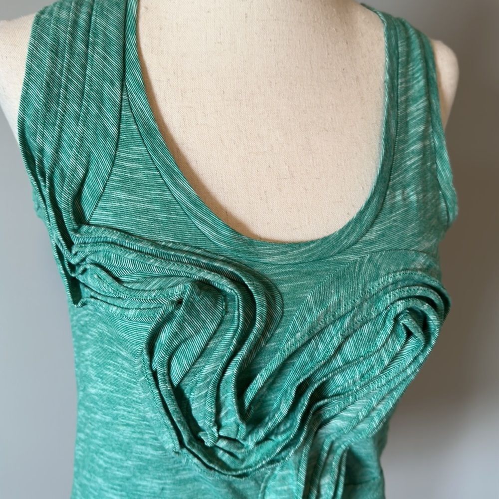 Little Yellow Button sz S green heathered twist scoop neck tank cami - Picture 2 of 7